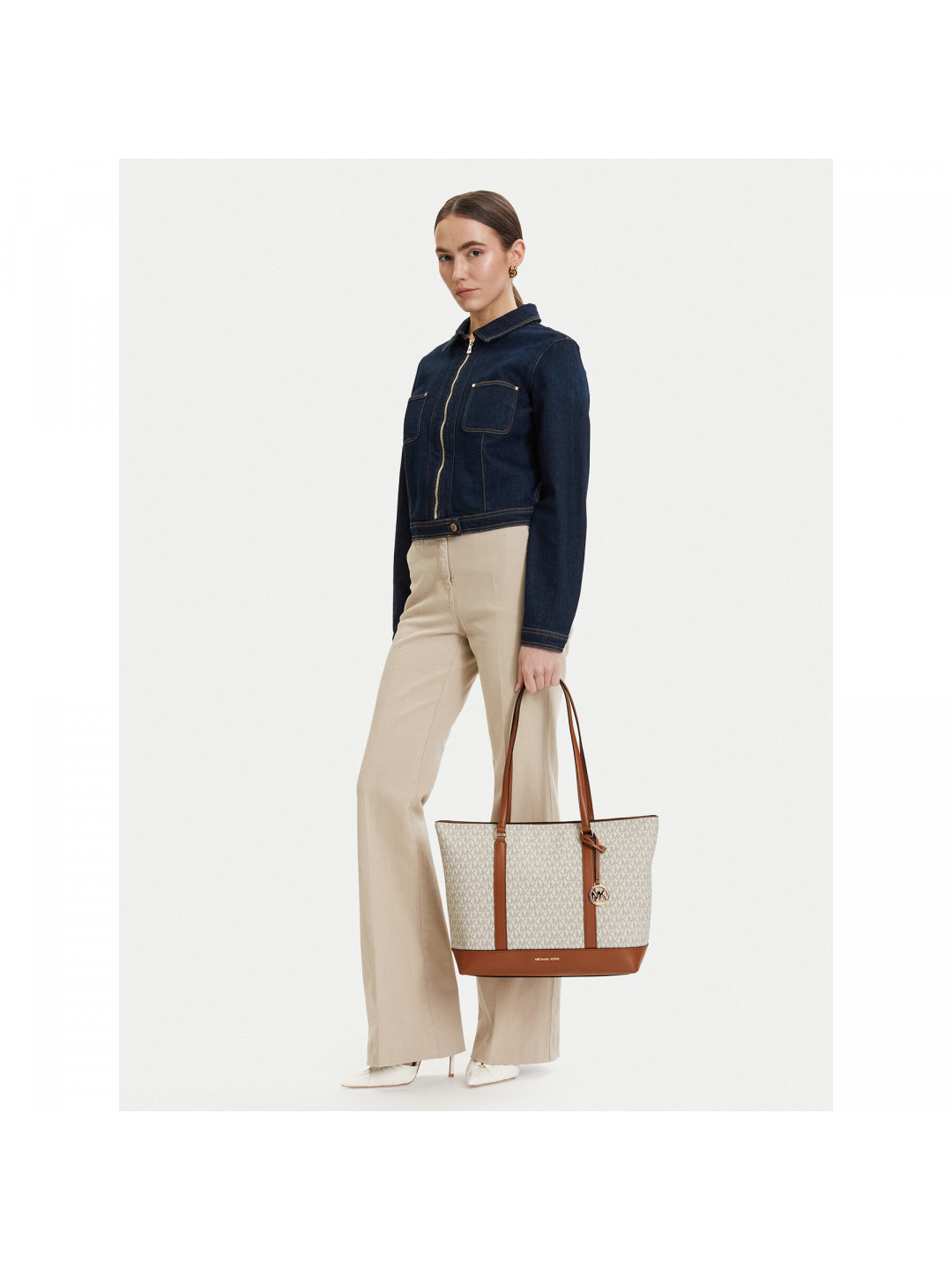 Kabelka MICHAEL Michael Kors Andie 30S6G3PT3B Krémová